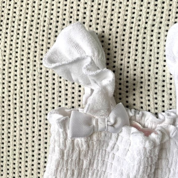 Janie and Jack White Smocked Terry Cloth Towelling Beach Dress - Picture 3 of 6